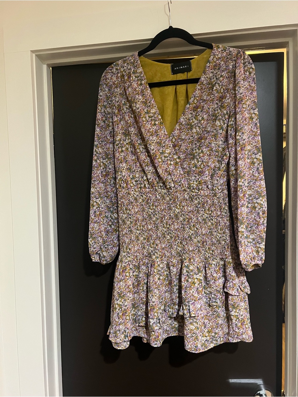 Lavender Floral cinched Mini Dress
